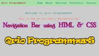 How to make a Navigation Bar using HTML & CSS || Qrio ProgrammerS