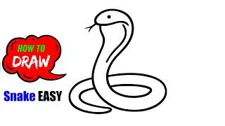 How to Draw Snake | Cute Snake Drawing | Easy Animals Drawings step by step