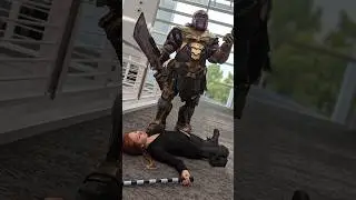 Thanos heads to a photo shoot #thanos #cosplayer #cosplay #avengers #photoshoot #costume