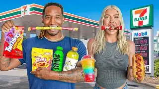 Eating Only GAS STATION FOOD for 24 Hours!! 🤮