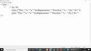Web Design: PHP Variables, Functions and Scope of Variables