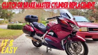 Honda ST1300 Clutch Or Brake Master Cylinder Replacement Walk Through