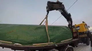 Кран манипулятор.БЛОЖИК одного дня.Зима пришла,буксуют все.Дрифт на кране