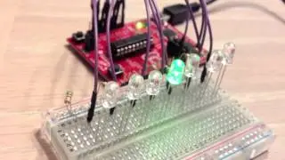 Blink multiple LED's seven in a row one after another