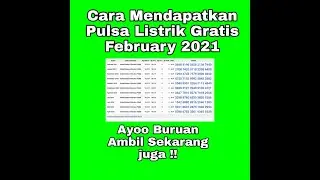 PULSA LISTRIK GRATIS 2021 || CARA MENDAPATKAN PULSA LISTRIK GRATIS