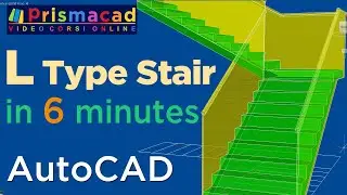 AutoCAD - How to build a L Type Staircase in 6 minutes - Architecture