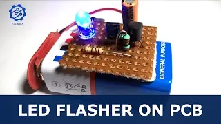 Flashing LED circuit using transistors on PCB - Basic Electronics Projects