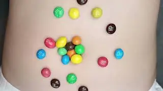 M&Ms candies in my belly button, eating and playing l Lotus Fullmoon Lara