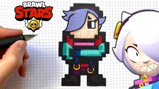 HOW TO DRAW COLETTE PIXEL ART BRAWL STARS