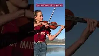 BEST Iron Maiden riff - Wasted Years on Violin! ✨🤘🏻 #shorts  #ironmaiden #violin