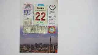 22 aralık 2023 cuma günü takvim yaprağı