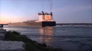 Ships in the Twilight - Walter J. McCarthy Jr. - Sugar Island Ferry - Sault Ste. Marie - Michigan