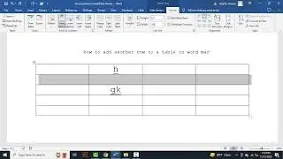 how to add another row to a table in word mac