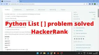 python list hackerrank solution | python list interview question's