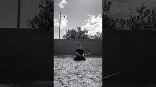 Patience. Cutting an apple with a #katana while sitting. #shinobi #samurai #cuttingskills #shorts