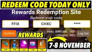FREE FIRE REDEEM CODE FOR TODAY NOVEMBER 7-8 || REDEEM CODE FREE FIRE TODAY || FF REDEEM CODE TODAY