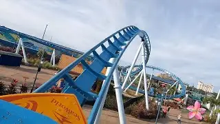 Surf coaster at SeaWorld Orlando front row pov