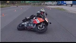 Motogymkhana Practice Ends with a Crash