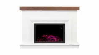 Modern Ember Leila Smart Stone Electric Fireplace Mantel Package