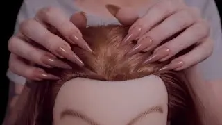 ASMR Hair Play w/ Long Nails 💜 (scalp scratching, stroking, delicate tapping, no talking for sleep)