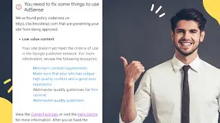 Low Value Content Adsense Problem / Thin Value Content Google Adsense