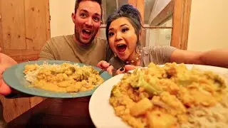 VEGAN MUKBANG // EATING CURRY W/ DANIEL (eating show)