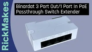 Binardat 3 Port Out/1 Port In PoE Passthrough Switch Extender