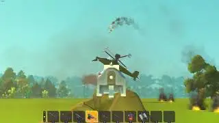 AI helicopter tries to fight. Keyword "tries" (Scrap mechanic Gameplay #5)