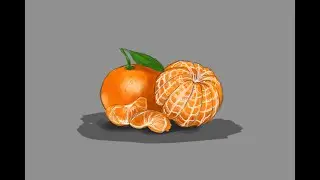 Photoshop'ta Mandalina Çizmek // Drawing Mandarin in Photoshop (Satisfying Drawing)