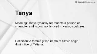 Tanya Meaning