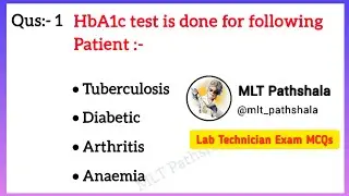 Lab Technician MCQs:- 18 🎯Lab Technician Course Vaccancy 2022🩺 BMLT DMLT Course💉MLT Pathshala Status