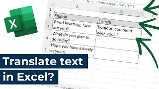Microsoft Excel - Translate your text directly in Excel?