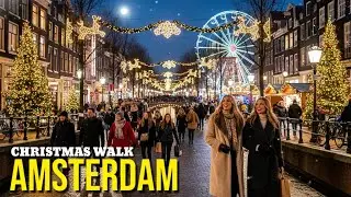 First Christmas Lights 2025 in Amsterdam, Netherlands 4K Walking Tour