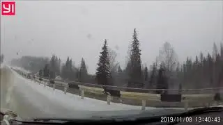 Неуправляемый занос в Кемеровской области