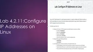 Networking+| 4.2.11 LAB: Configure IP Address on Linux