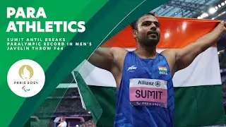 The Moment Sumit Set A NEW Paralympic Record In Men's Javelin Throw F64 🇮🇳 | Paralympic Games