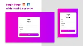 How To Create Responsive Login Page With Form Validation | using only Html & Css