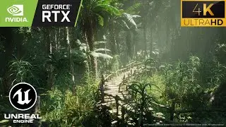 4K Unreal Engine 5.2 Realistic Tropical Jungle Rainforest Demo | UE5 Next-Gen Ray Tracing Graphics