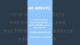 Numpy Commands || python || Data science