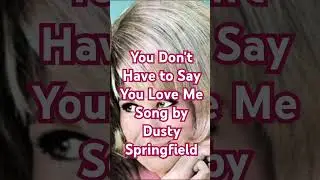 You Don't Have to Say You Love Me.   Song by Dusty Springfield
