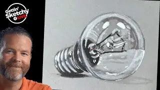 Live Drawing - Light Bulb Still Life Drawing with Markers and Inks