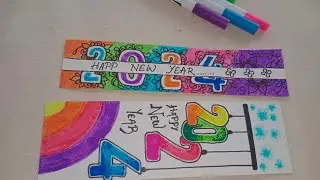 Bookmark for new year 2024 Part - 1 | diy new year party decoration ideas