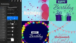 Procreate Tuto: Schnell Geburtstagskarte erstellen dank der Party Brushset