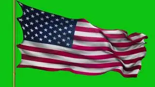 USA Flag 3d model green screen free | Green screen animation