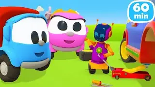 Voitures en français. 1 HEURE de dessin animé pour bébé. Léo le camion curieux et ses amis