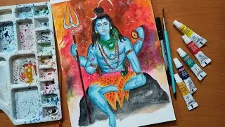 Lord Shiva Drawing || Bholenath drawing with watercolor 🙏🔱