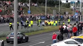 Koenigsegg Crashes Into Crowd Slow Motion No Adds HD