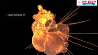 Maya simulation 3d container - fire explosion