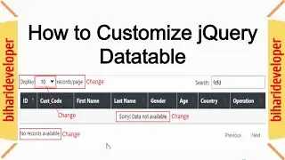 jQuery DataTable Server Side | How to Customize jQuery DataTable 