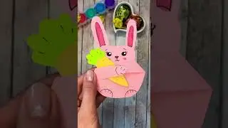 Easy Easter Paper Craft Ideas for Kids🐰DIY Handprint Rabbit Origami Bunny #shorts #youtubeshorts